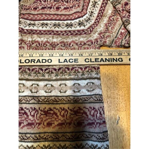 Vintage Shaver Lake Petite patterned full zip knit sweater size Petite Medium - Picture 7 of 11